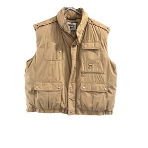 The Company Store Men's Vintage XL Down Filled Tan Field Puffer Vest